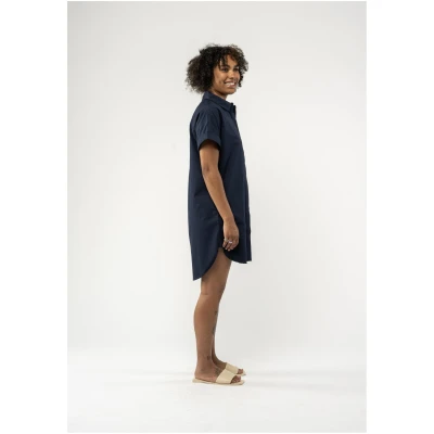 MELA Damen vegan Hemdkleid Amoli Navy