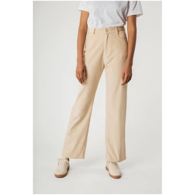 MELA Damen vegan Hose Oorja High Waist Corduroy Almond