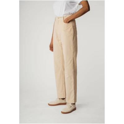 MELA Damen vegan Hose Oorja High Waist Corduroy Almond
