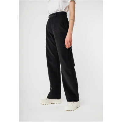 MELA Damen vegan Hose Oorja High Waist Corduroy Schwarz