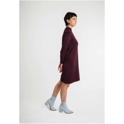 MELA Damen vegan Kleid Harleen Weinrot