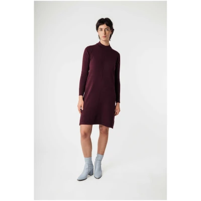 MELA Damen vegan Kleid Harleen Weinrot