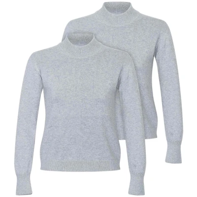 MELA Damen vegan Multipack Feinstrick-Pullover Sada Grau