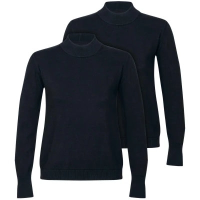 MELA Damen vegan Multipack Feinstrick-Pullover Sada Schwarz