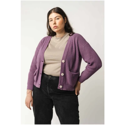 MELA Damen vegan Strickjacke Artha Flieder