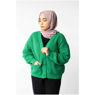 MELA Damen vegan Strickjacke Artha Grün