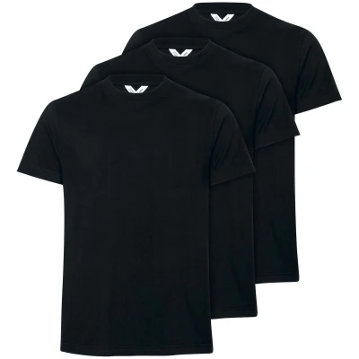 MELA Herren vegan T-Shirt Avan 3er-Pack Schwarz