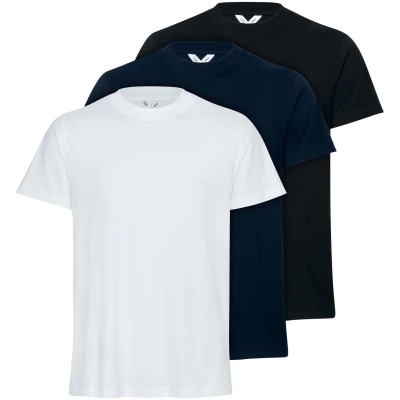 MELA Herren vegan T-Shirt Avan 3er-Pack Weiß/Navy/Schwarz