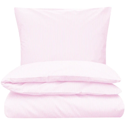 MELA unisex vegan Bettwäscheset Majuli Perkal Streifen Rosa