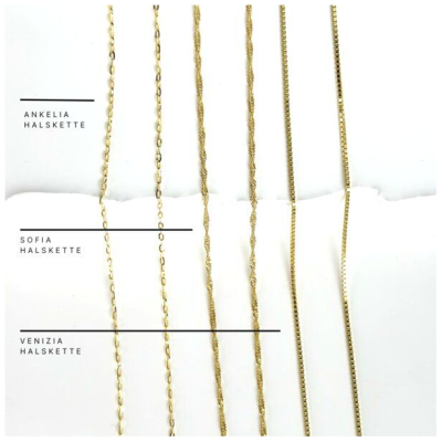 MOANINA Kette Afrika Kontinent · 14k Echtgold