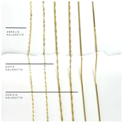 MOANINA Kette Afrika Kontinent · 14k Echtgold