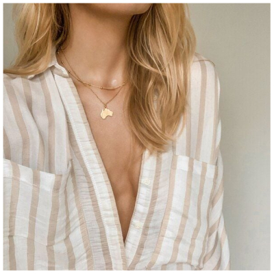 MOANINA Kette Australien Kontinent - 925 Silber/18k Gold Vermeil - 3 Längen