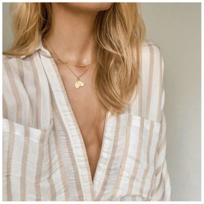 MOANINA Kette Australien Kontinent - 925 Silber/18k Gold Vermeil - 3 Längen