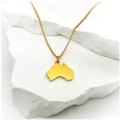 MOANINA Kette Australien Kontinent - 925 Silber/18k Gold Vermeil - 3 Längen