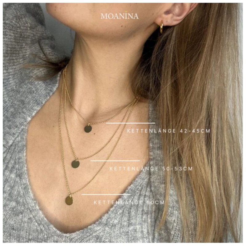 MOANINA Kette Bali Lotusblüte - 925 Silber/18k Gold Vermeil - 3 Längen