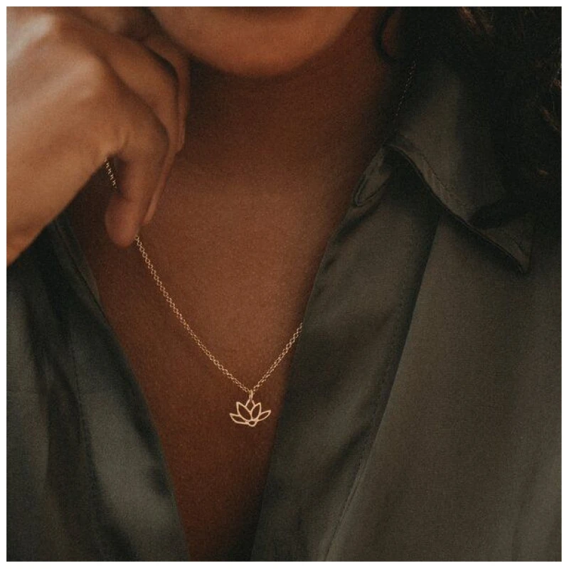 MOANINA Kette Bali Lotusblüte - 925 Silber/18k Gold Vermeil - 3 Längen