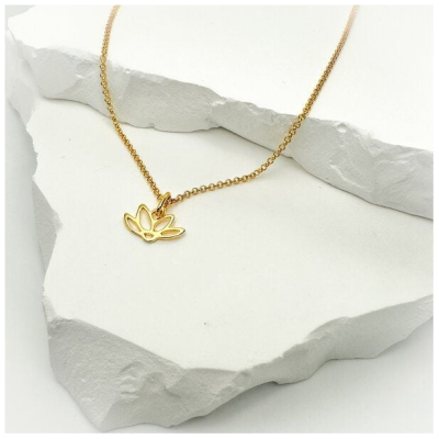 MOANINA Kette Bali Lotusblüte - 925 Silber/18k Gold Vermeil - 3 Längen