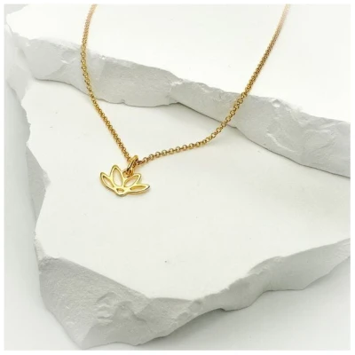 MOANINA Kette Bali Lotusblüte - 925 Silber/18k Gold Vermeil - 3 Längen