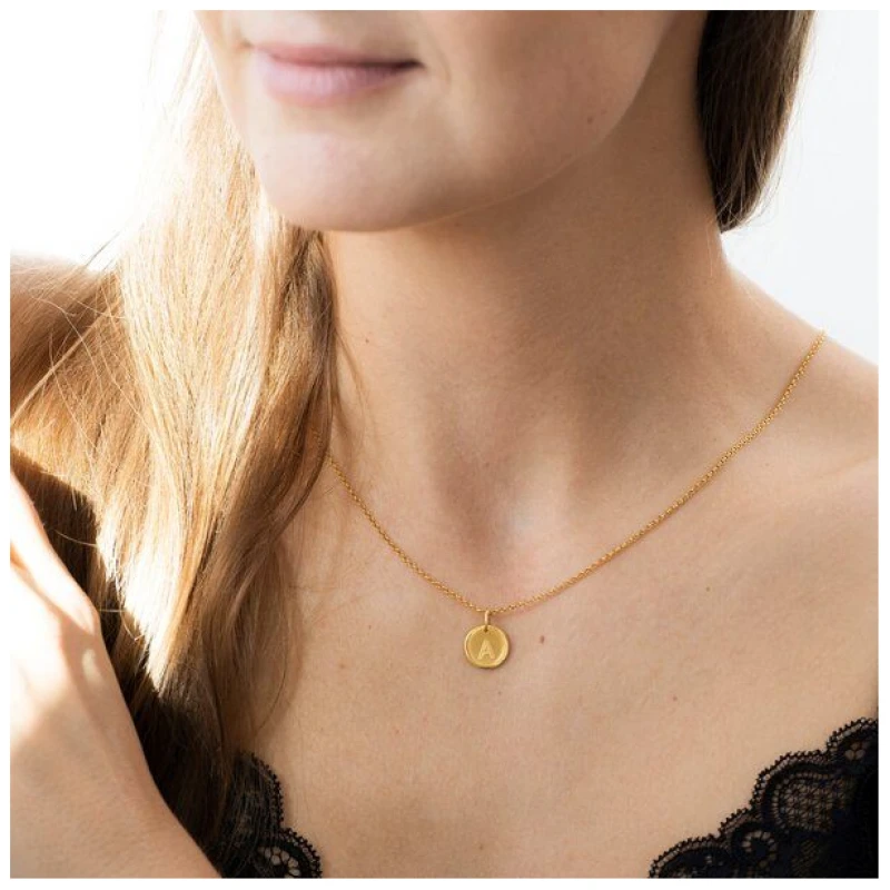 MOANINA Kette Buchstabe Initialen Gold - 925 Silber/18k Gold Vermeil - 3 Längen