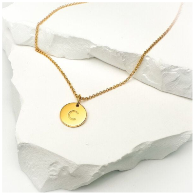 MOANINA Kette Buchstabe Initialen Gold - 925 Silber/18k Gold Vermeil - 3 Längen