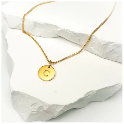 MOANINA Kette Buchstabe Initialen Gold - 925 Silber/18k Gold Vermeil - 3 Längen