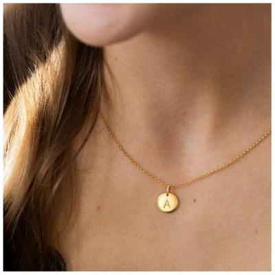 MOANINA Kette Buchstabe Initialen Gold - 925 Silber/18k Gold Vermeil - 3 Längen