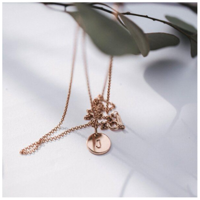 MOANINA Kette Buchstabe Initialen Roségold - 925 Silber/18k Gold Vermeil - 3 Längen