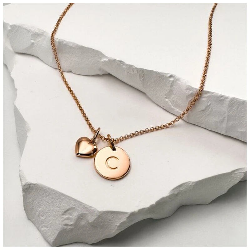 MOANINA Kette Buchstabe Initialen Roségold - 925 Silber/18k Gold Vermeil - 3 Längen