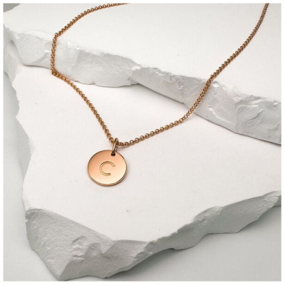 MOANINA Kette Buchstabe Initialen Roségold - 925 Silber/18k Gold Vermeil - 3 Längen