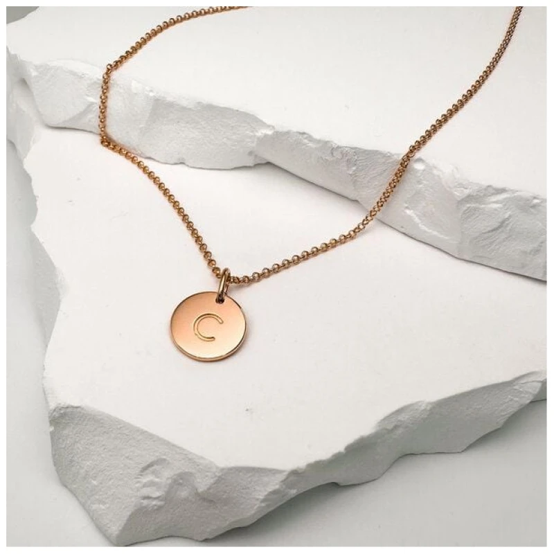 MOANINA Kette Buchstabe Initialen Roségold - 925 Silber/18k Gold Vermeil - 3 Längen
