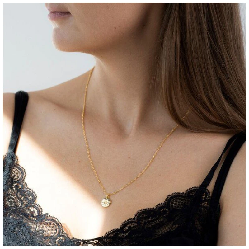 MOANINA Kette Kompass - 925 Silber/18k Gold Vermeil - 3 Längen