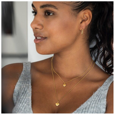 MOANINA Kette My Love Herz - 925 Silber/18k Gold Vermeil - 3 Längen