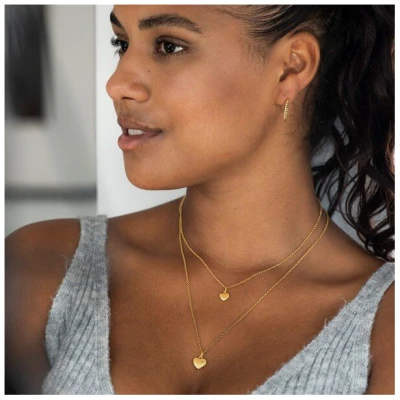 MOANINA Kette My Love Herz - 925 Silber/18k Gold Vermeil - 3 Längen