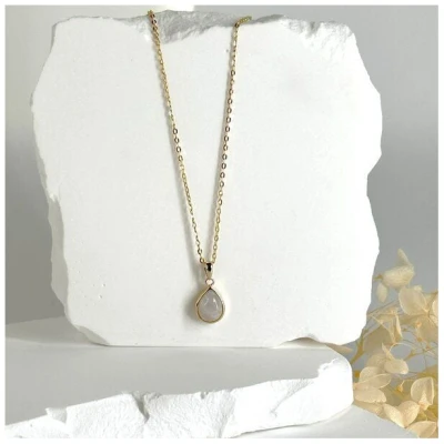MOANINA Kette Nola Mondstein · 8k Echtgold