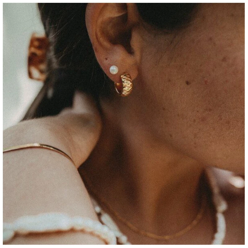 MOANINA Ohrringe Hoops Camila - 925 Silber/18k Gold Vermeil