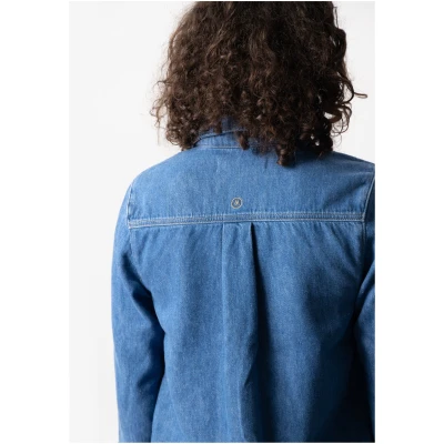 MUD Jeans Damen vegan Hemd Shirley Medium Steinblau