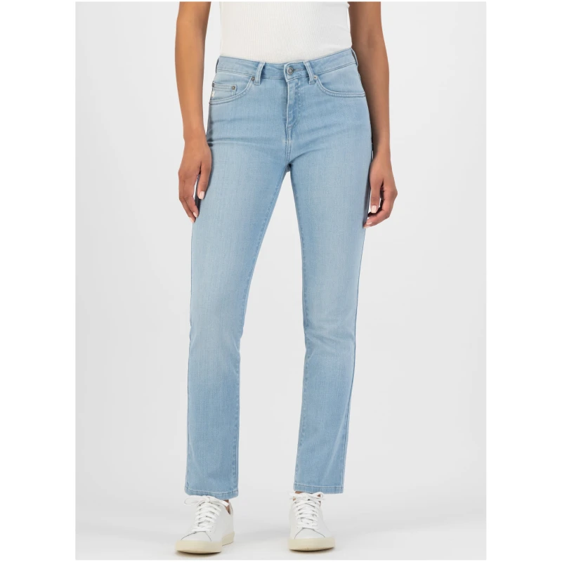 MUD Jeans Damen vegan Jeans Gerade Faye Sunny Stone Blau