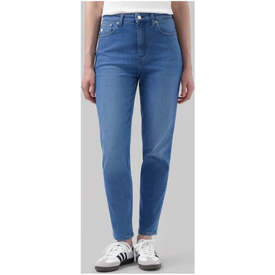 MUD Jeans Damen vegan Jeans Mams Stretch Tapered Authentic Indigoblau