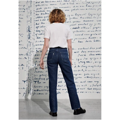 MUD Jeans Damen vegan Van Rose Straight Jeans Starry Blau