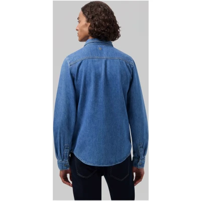 MUD Jeans Herren vegan Hemd Stanley Medium Steinblau