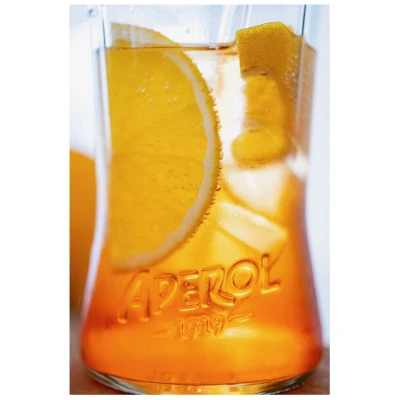MaBe Upcycling Glas aus der Aperol Flasche MIT Glashalm - 1 Stück