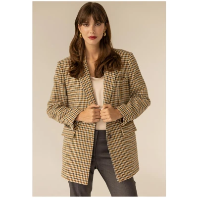 Maddison Blazer Houndstooth Print