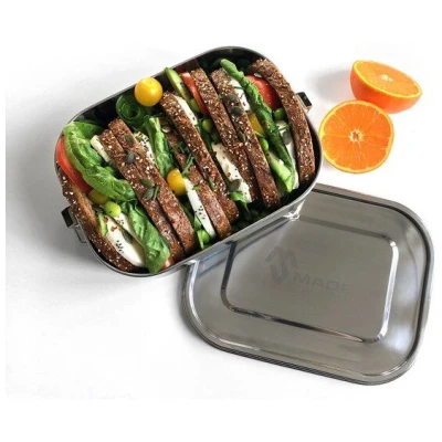 Made Sustained Auslaufsichere Edelstahl-Lunchbox 20cm x 16cm x 6 cm