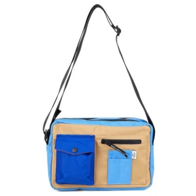 Mads N⌀rgaard Damen vegan Umhängetasche Bel One Cappa Mix Belge/Blue