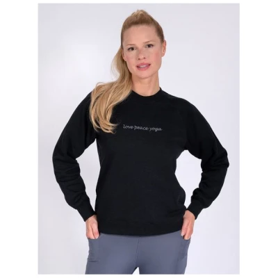 Magadi Damen Sweater BELLA mit Love- Peace- Yoga aus Sweat-Stoff