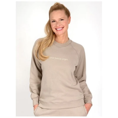 Magadi Damen Sweater BELLA mit Love- Peace- Yoga aus Sweat-Stoff