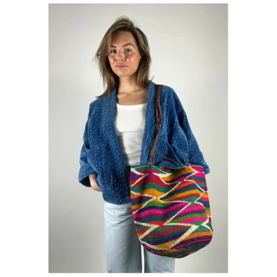 Maison Badigo Damen vegan Shopper Tasche Frida Multicolor