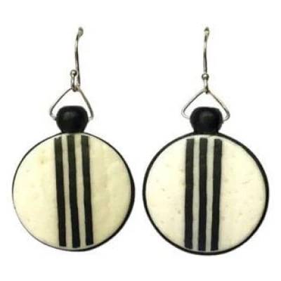 Mambu Design Upcycling Halskette - Lines Circles - Straußeneischmuck