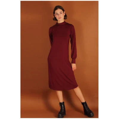 ManduTrap Damen vegan Rollkragenkleid Nooah Berry