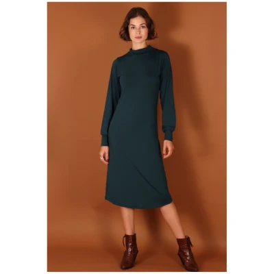 ManduTrap Damen vegan Rollkragenkleid Nooah Petrol
